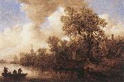 Jan van Goyen River Landscape oil painting artist